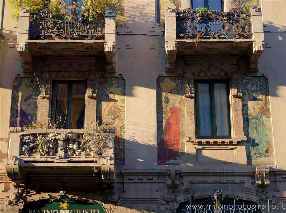 Milano - Decorazioni liberty di Casa Galimberti